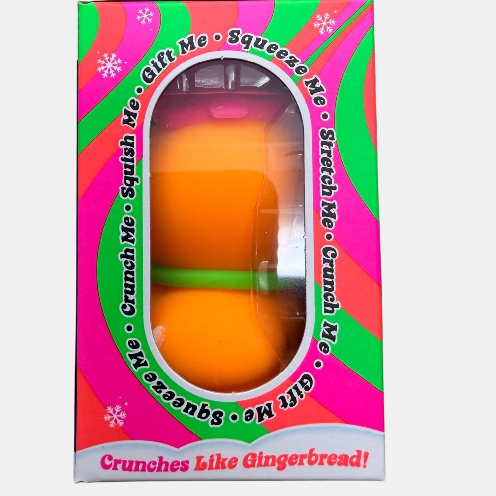 Nee Doh Ginger Glowman Green Scarf Pink Hat Squeeze Ball, RARE! NIB ~ AUTHENTIC! - Picture 2 of 6